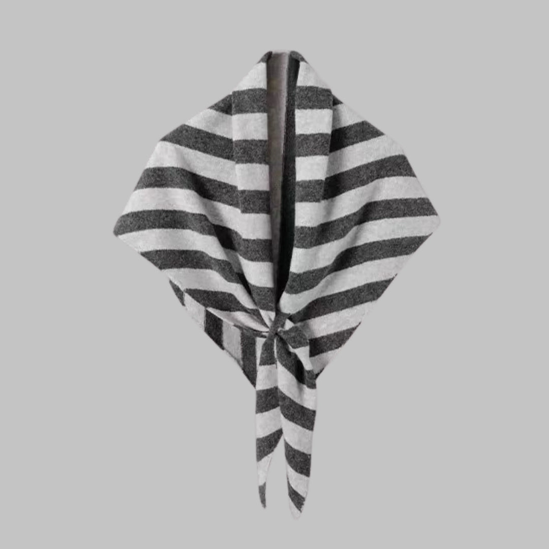 Bold Striped Soft Knit Triangle Shawl