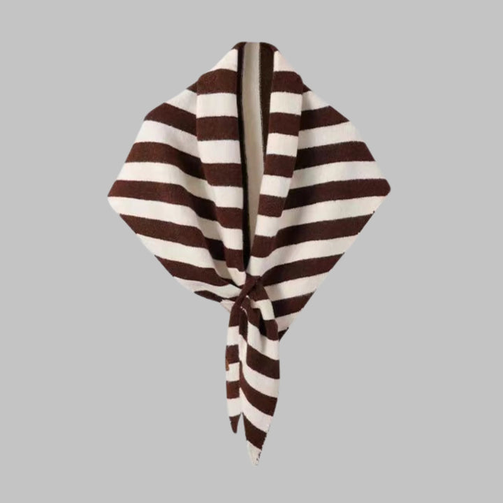 Bold Striped Soft Knit Triangle Shawl