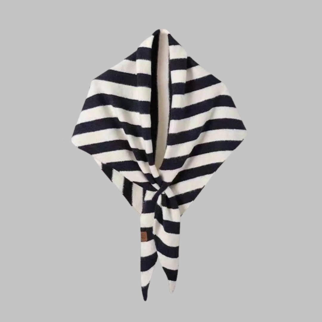 Bold Striped Soft Knit Triangle Shawl