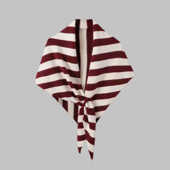 Bold Striped Soft Knit Triangle Shawl
