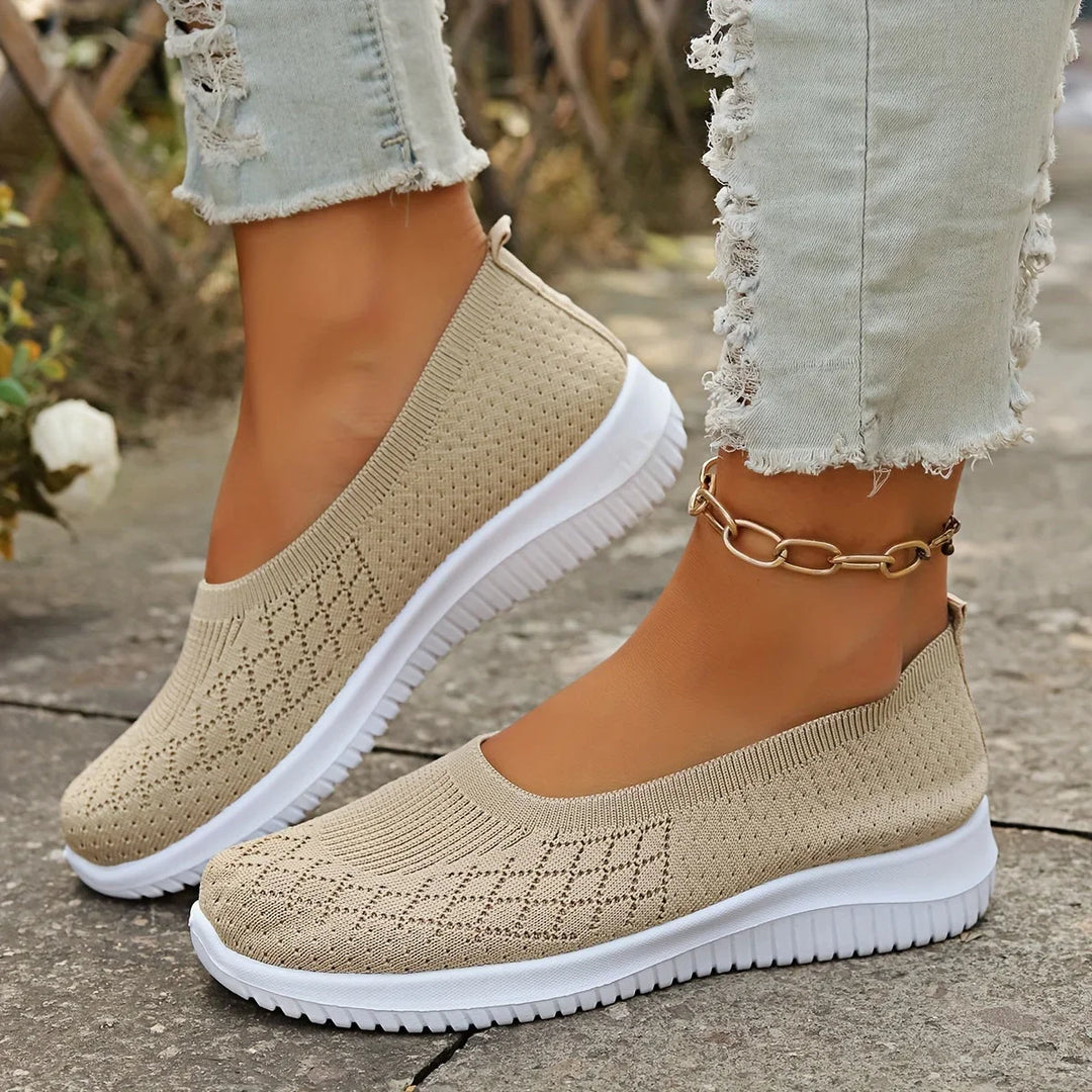 Breathable Knit Athletic Slip-Ons with Anti-Slip Sole