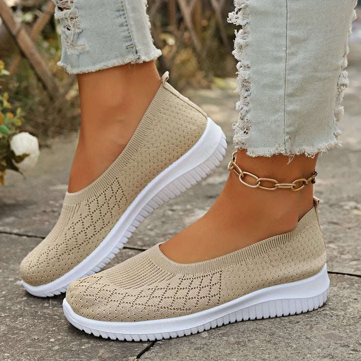 Breathable Knit Athletic Slip-Ons with Anti-Slip Sole
