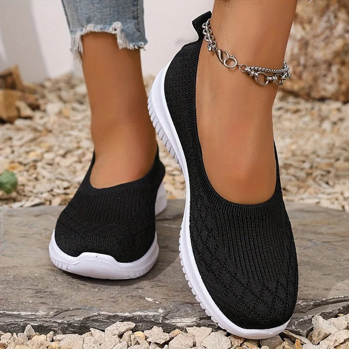 Breathable Knit Athletic Slip-Ons with Anti-Slip Sole