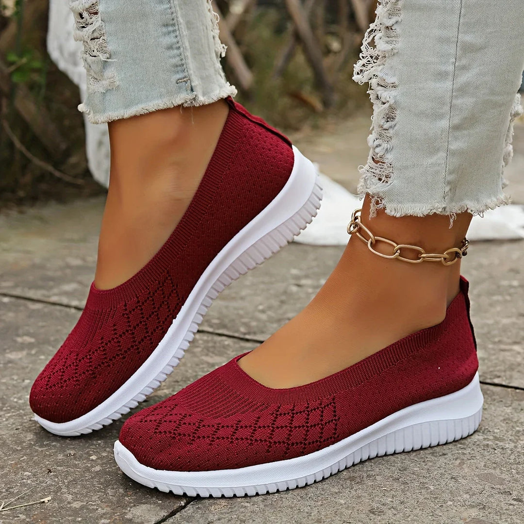 Breathable Knit Athletic Slip-Ons with Anti-Slip Sole