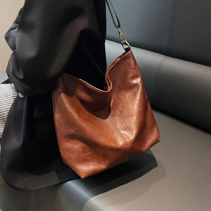 Faux Leather Hobo Bag with Bohemian Strap