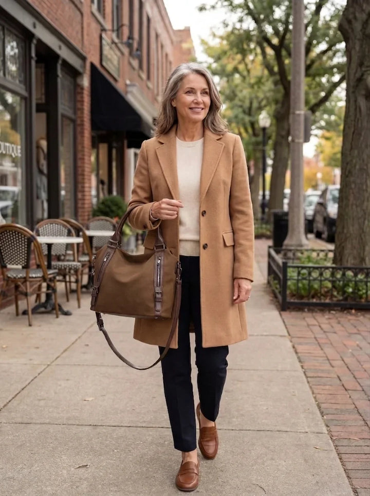 Faux Leather Shoulder Tote Bag
