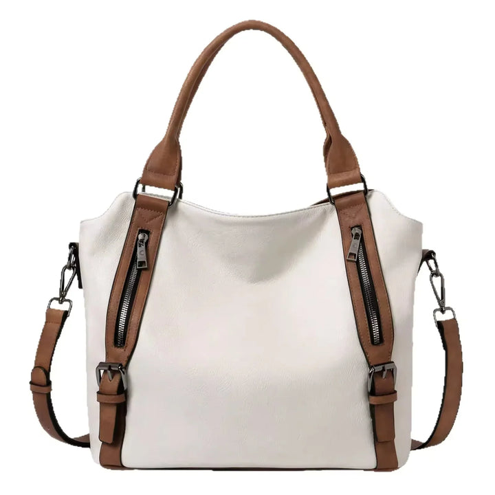 Faux Leather Shoulder Tote Bag