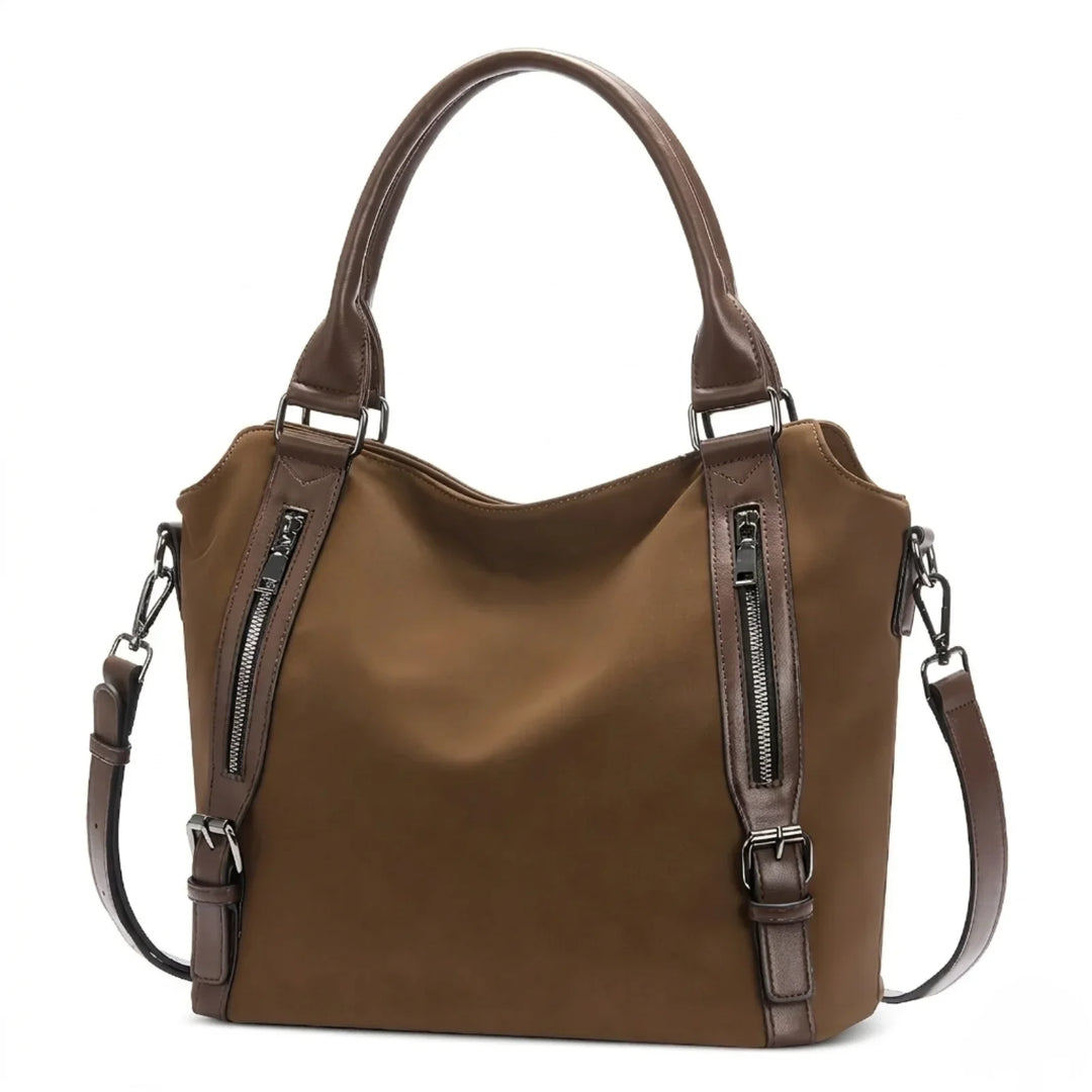 Faux Leather Shoulder Tote Bag