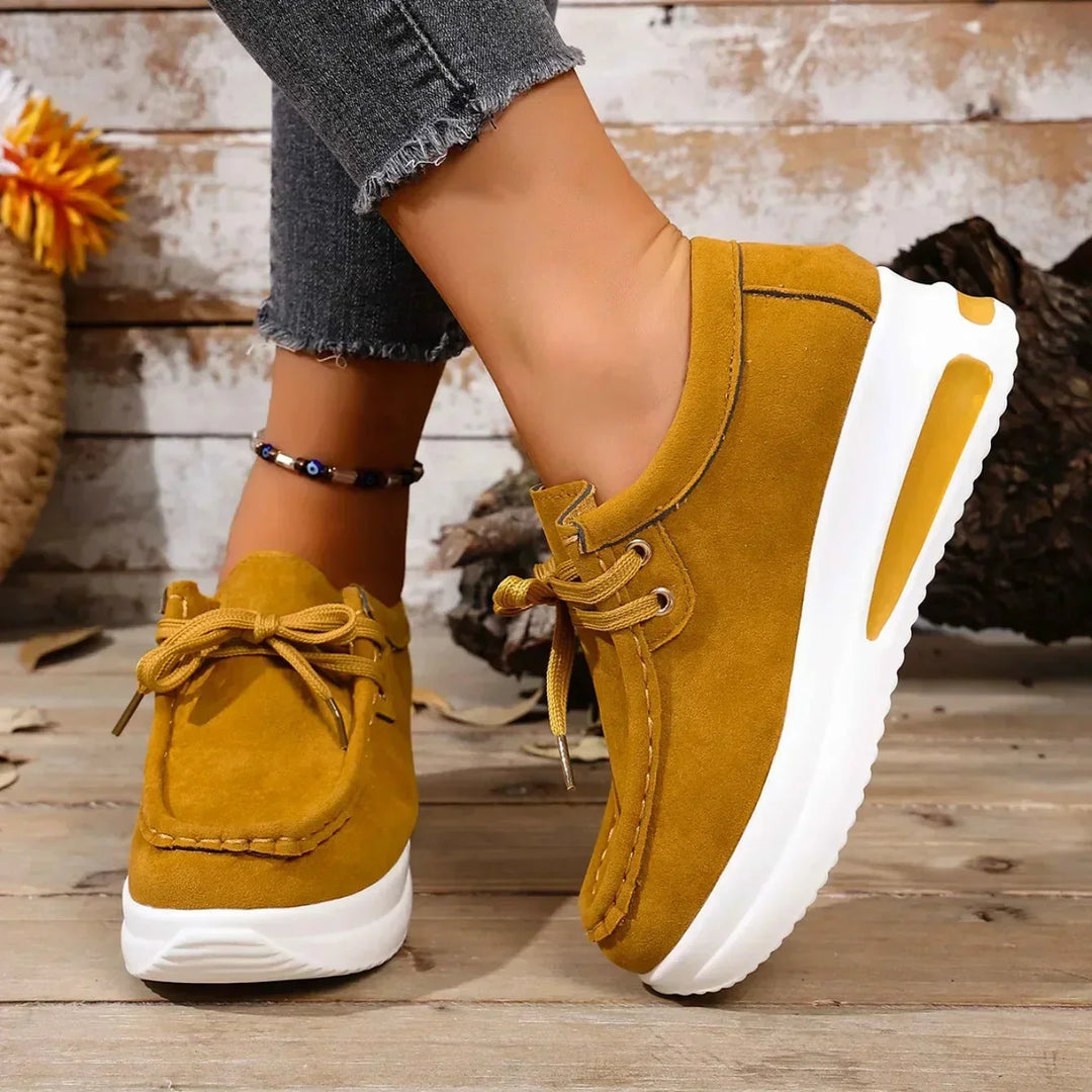 Suede Platform Lace-Up Sneakers