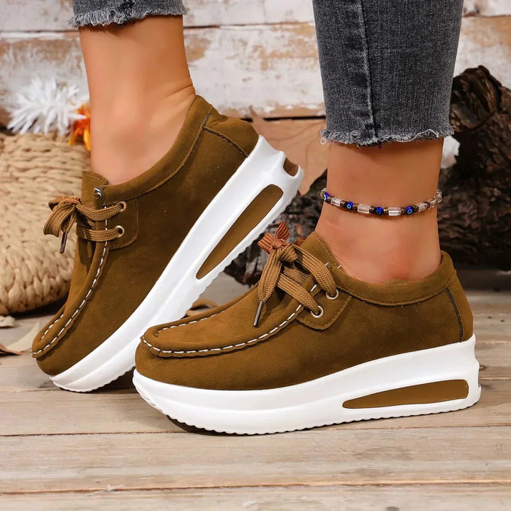Suede Platform Lace-Up Sneakers