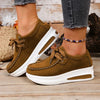 Suede Platform Lace-Up Sneakers
