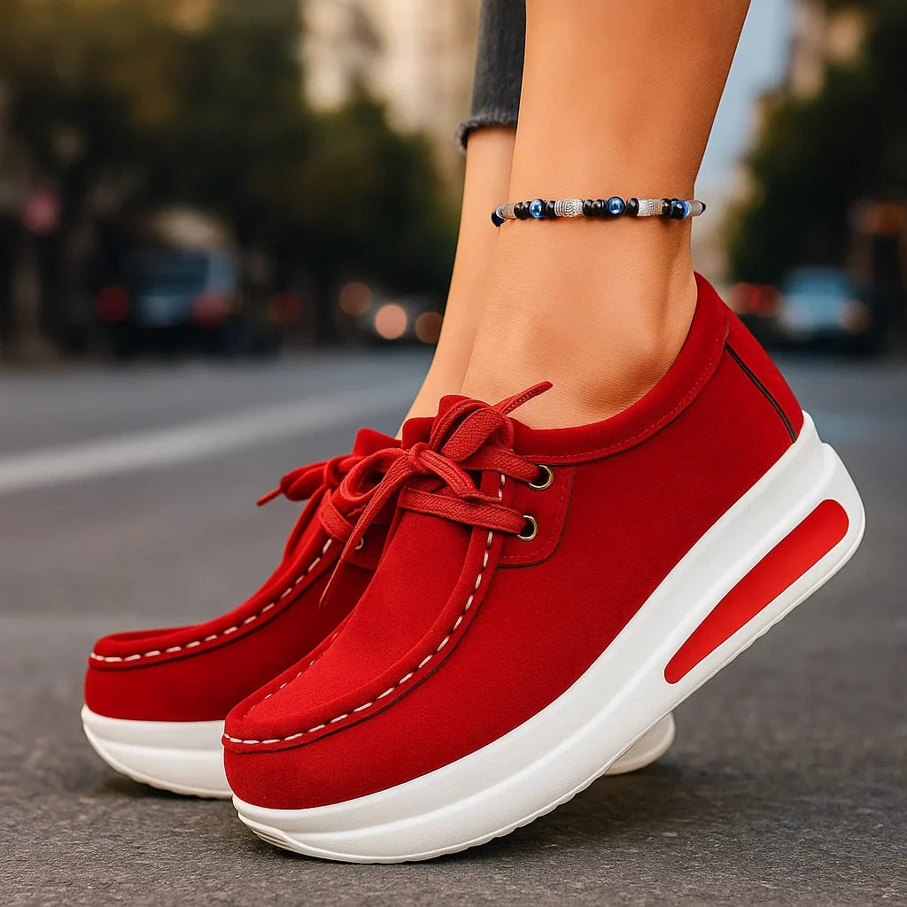 Suede Platform Lace-Up Sneakers