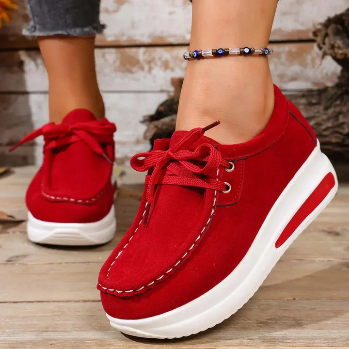 Suede Platform Lace-Up Sneakers