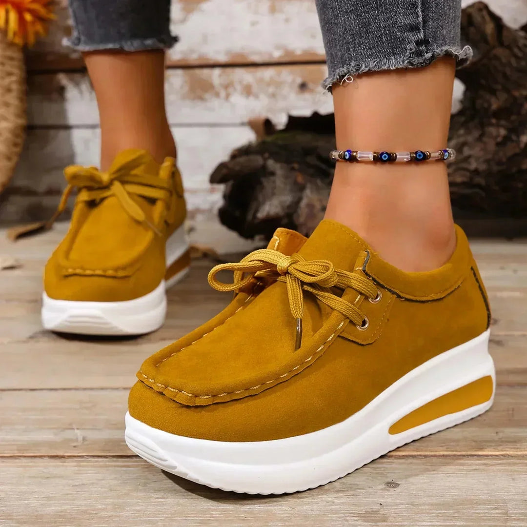 Suede Platform Lace-Up Sneakers
