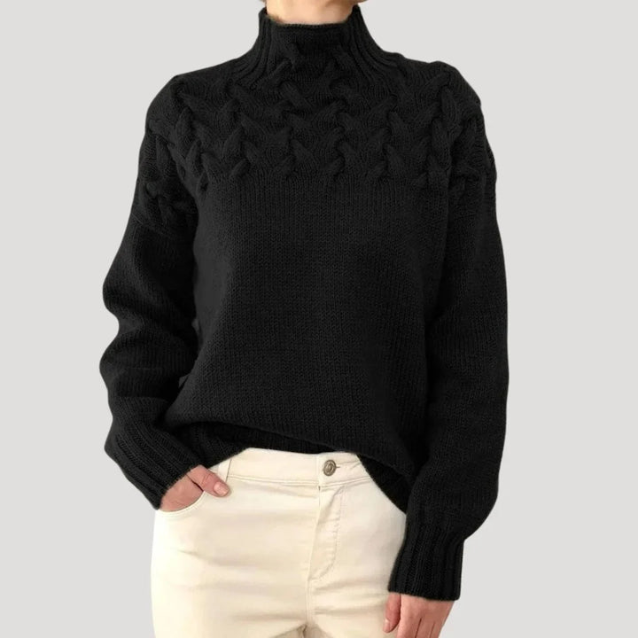 Cable Knit Turtleneck Pullover Sweater