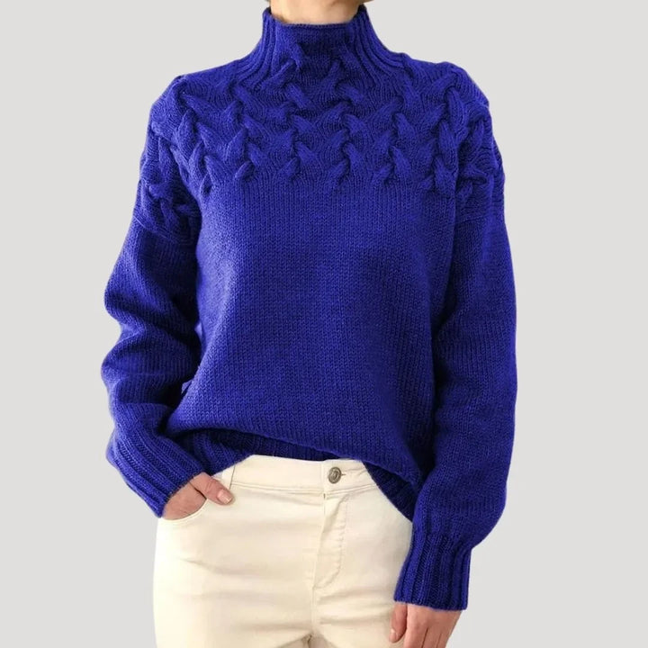 Cable Knit Turtleneck Pullover Sweater