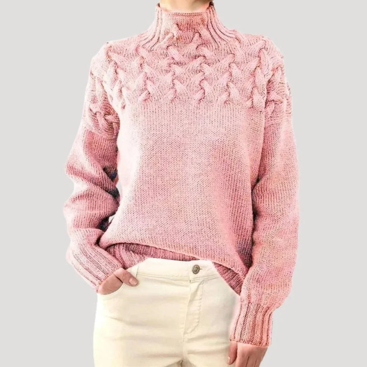 Cable Knit Turtleneck Pullover Sweater