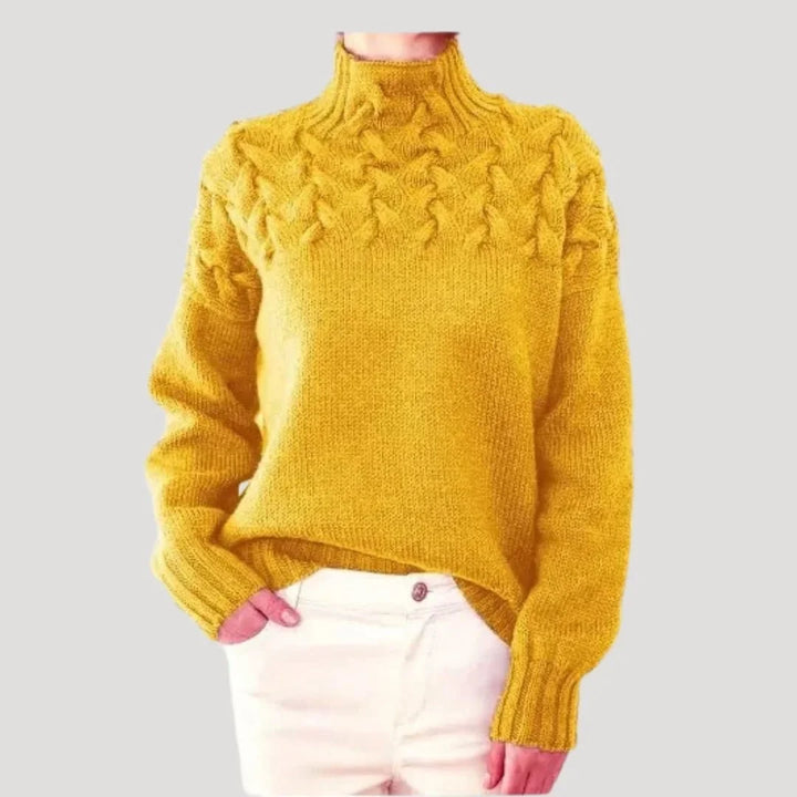 Cable Knit Turtleneck Pullover Sweater