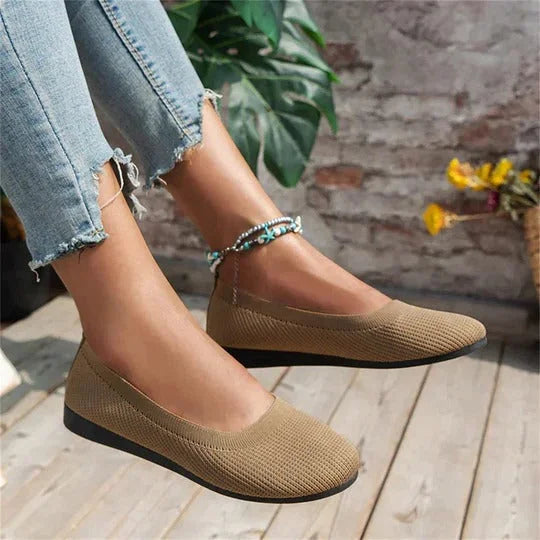 Women's Textured Knit Slip-On Ballet Flats