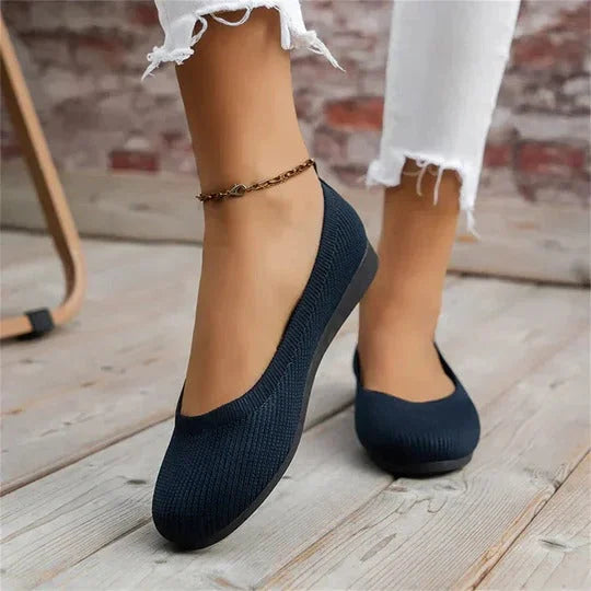Women's Textured Knit Slip-On Ballet Flats
