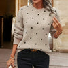 Dotted Knit Sweater with Crew Neck