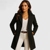 Elegant Long Button-Front Notch Lapel Coat