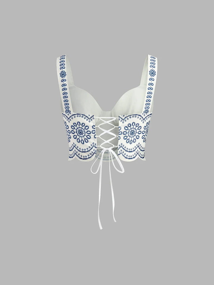 Embroidered Crop Top and Maxi Skirt Co-Ord