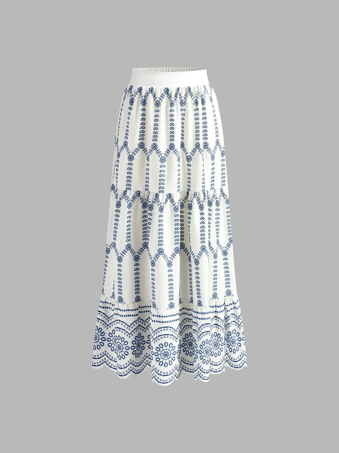 Embroidered Crop Top and Maxi Skirt Co-Ord