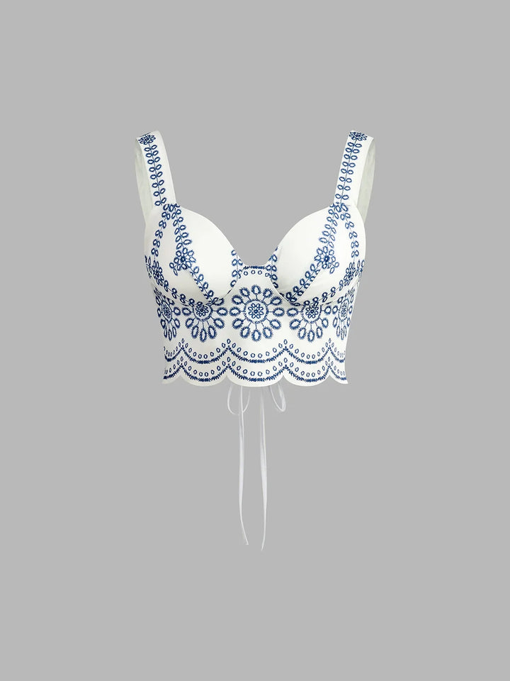 Embroidered Crop Top and Maxi Skirt Co-Ord