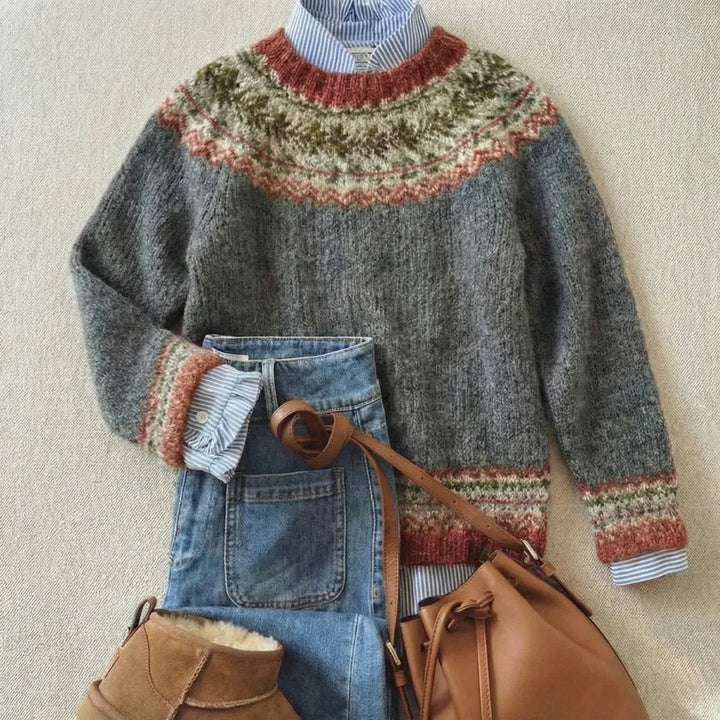 Fair Isle Nordic Relaxed-Fit Knit Sweater