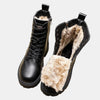 Faux Leather Lace-Up Combat Ankle Boots