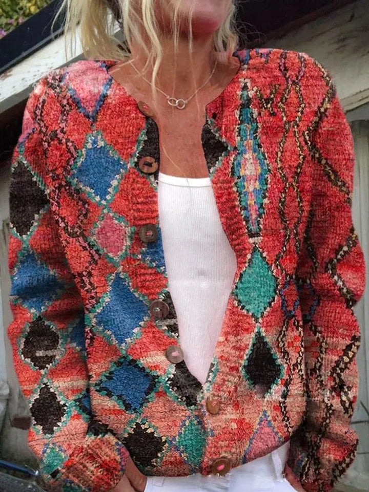 Floral Embroidered Button-Front Knit Cardigan