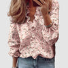 Floral Long Sleeve Blouse with Ruffled V-Neck