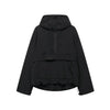 Hooded Pullover Anorak Quilted Jacket With Half Zip