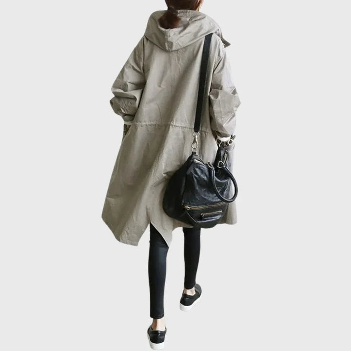 Hooded Waterproof Longline Trench Coat