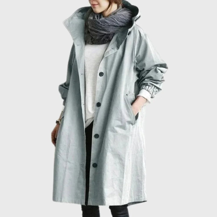 Hooded Waterproof Longline Trench Coat