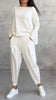 Knit Two-Piece Lounge Set with Boat Neck Top