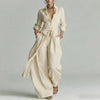 Women's Linen Shirt and Wide Leg Trousers Co-Ord Set
