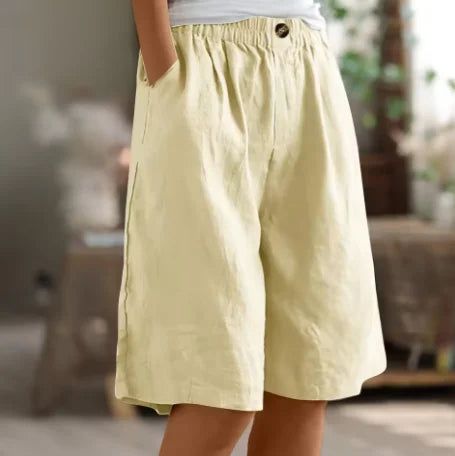 Linen Relaxed-Fit Knee-Length Shorts