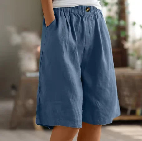 Linen Relaxed-Fit Knee-Length Shorts