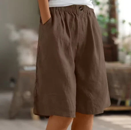Linen Relaxed-Fit Knee-Length Shorts