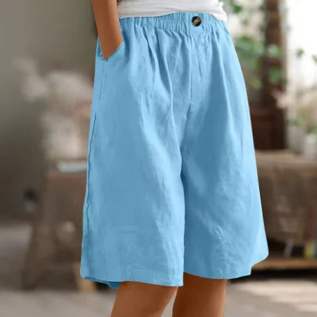 Linen Relaxed-Fit Knee-Length Shorts