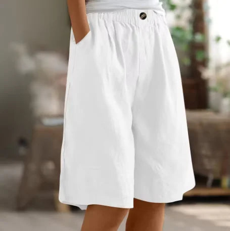 Linen Relaxed-Fit Knee-Length Shorts
