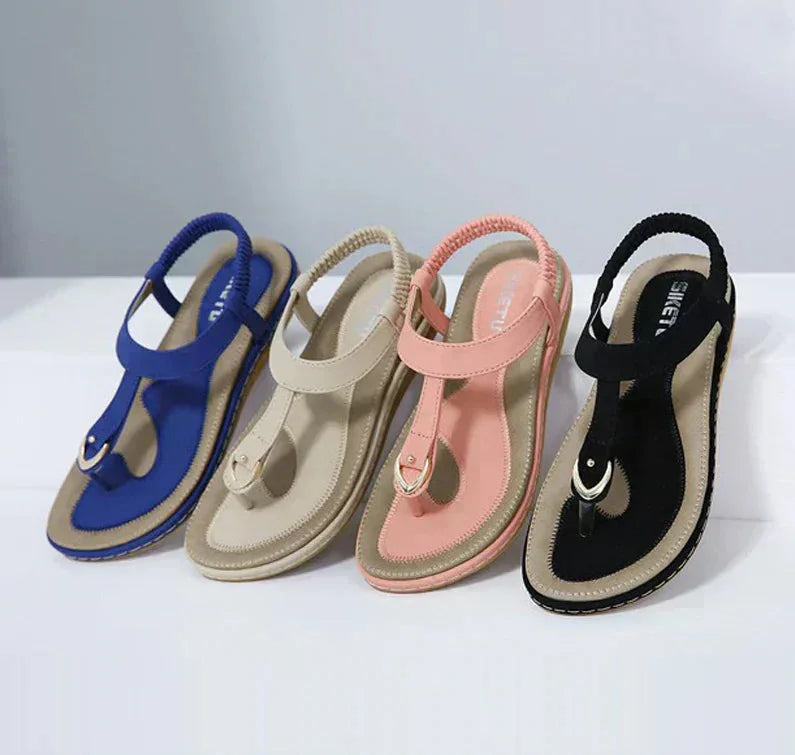 Flat T-Strap Sandals With Arch Support