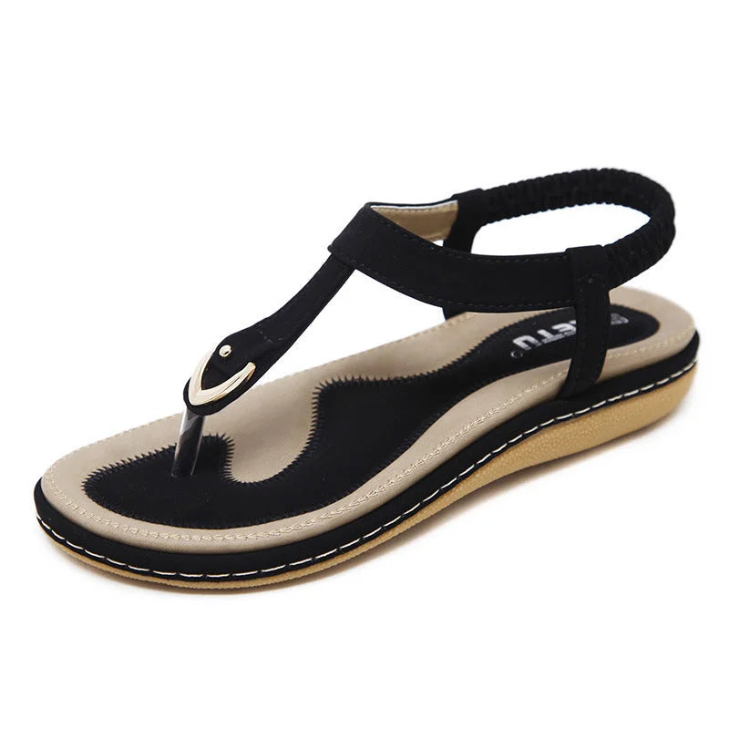 Flat T-Strap Sandals With Arch Support
