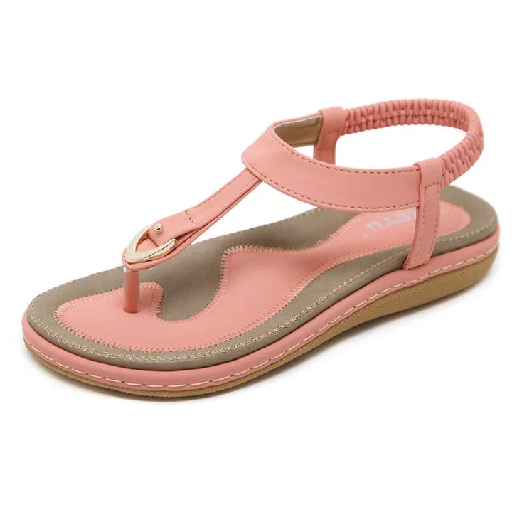 Flat T-Strap Sandals With Arch Support