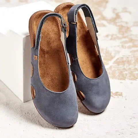 Cushioned Closed-Toe Slingback Sandals with Cut-Out Sides