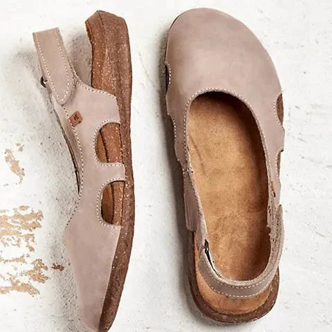 Cushioned Closed-Toe Slingback Sandals with Cut-Out Sides