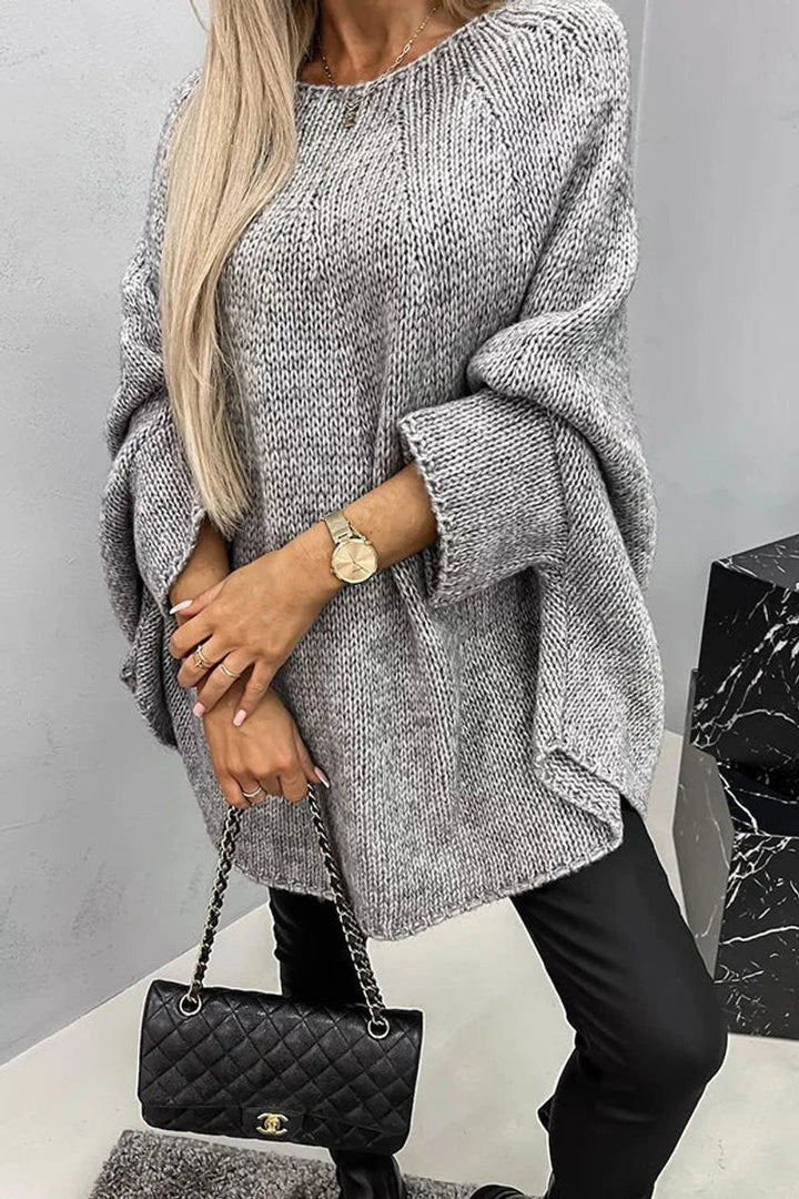 Oversized Batwing Sleeve Crewneck Sweater