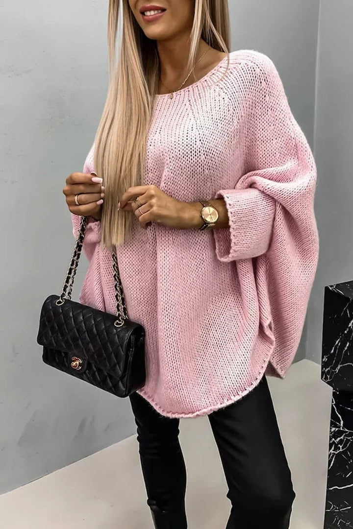 Oversized Batwing Sleeve Crewneck Sweater